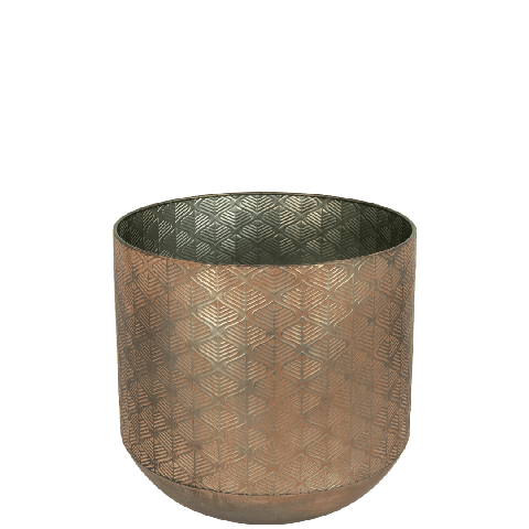 metalen bloempot roestkleurig