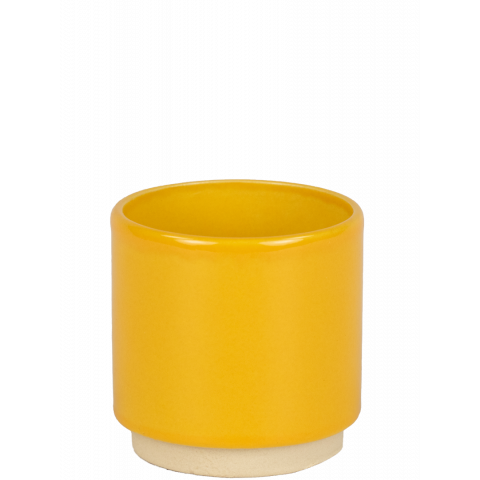 Keramiek-potje-geel-klein