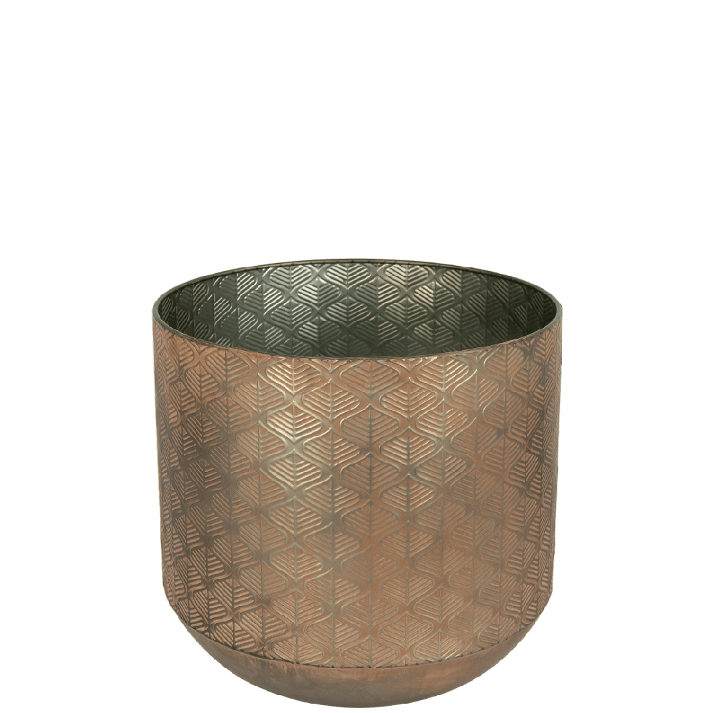 metalen bloempot roestkleurig