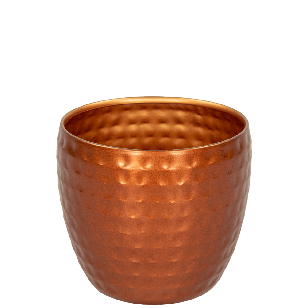 kleine bloempot van koper