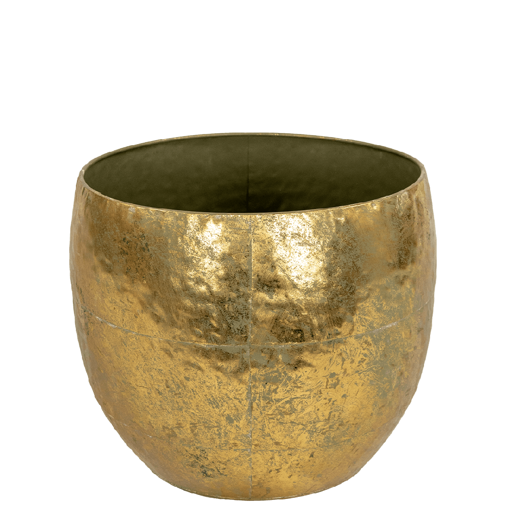 gouden plantenpot rond
